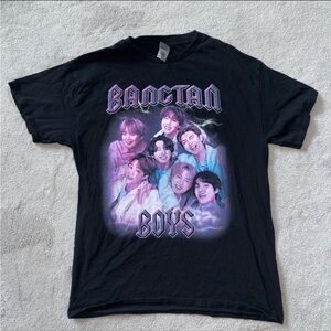 BTS bangtan boys retro black and purple T-shirt